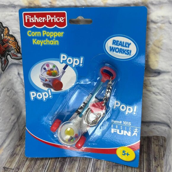 2001 FISHER PRICE CORN POPPER Basic Fun Vintage/Nostalgic Miniature Toy Keychain - Picture 1 of 7